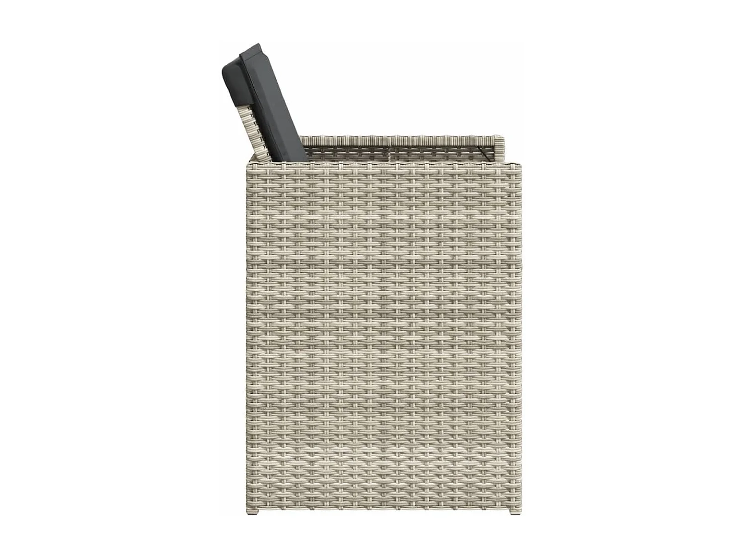 Chaises de jardin avec coussins lot de 4 gris clair poly rotin