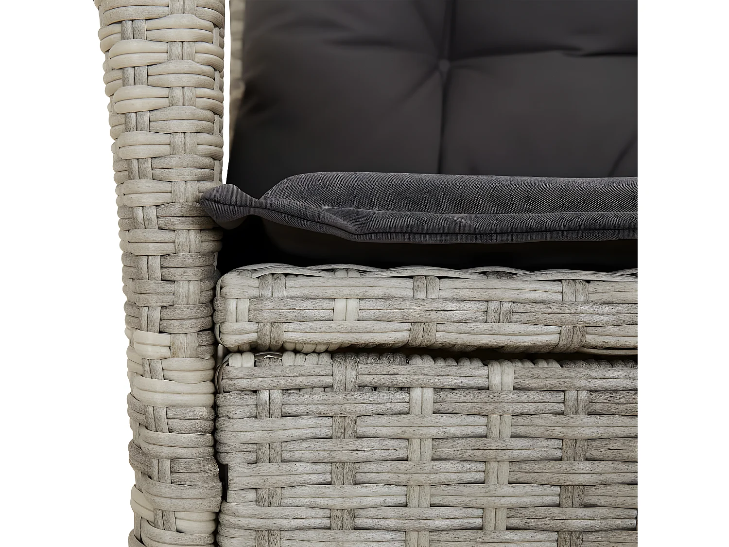 Chaises inclinables jardin lot de 2 et coussins résine tressée