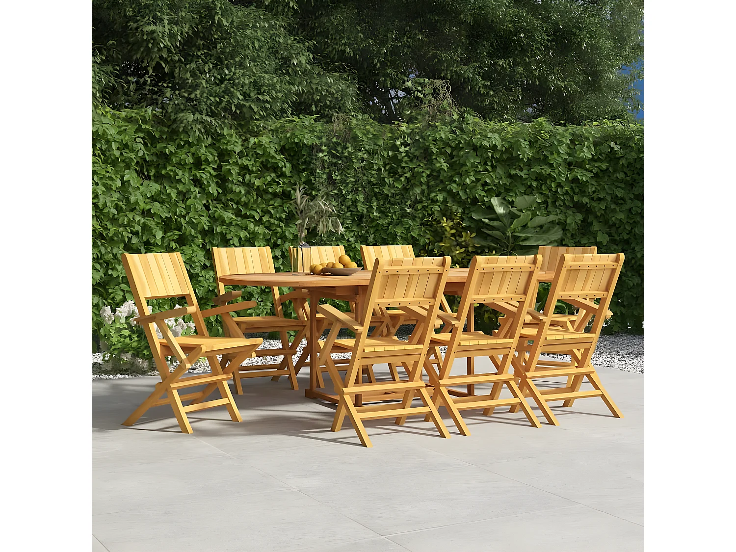 Chaises de jardin pliantes lot de 8 55x61x90 bois massif teck