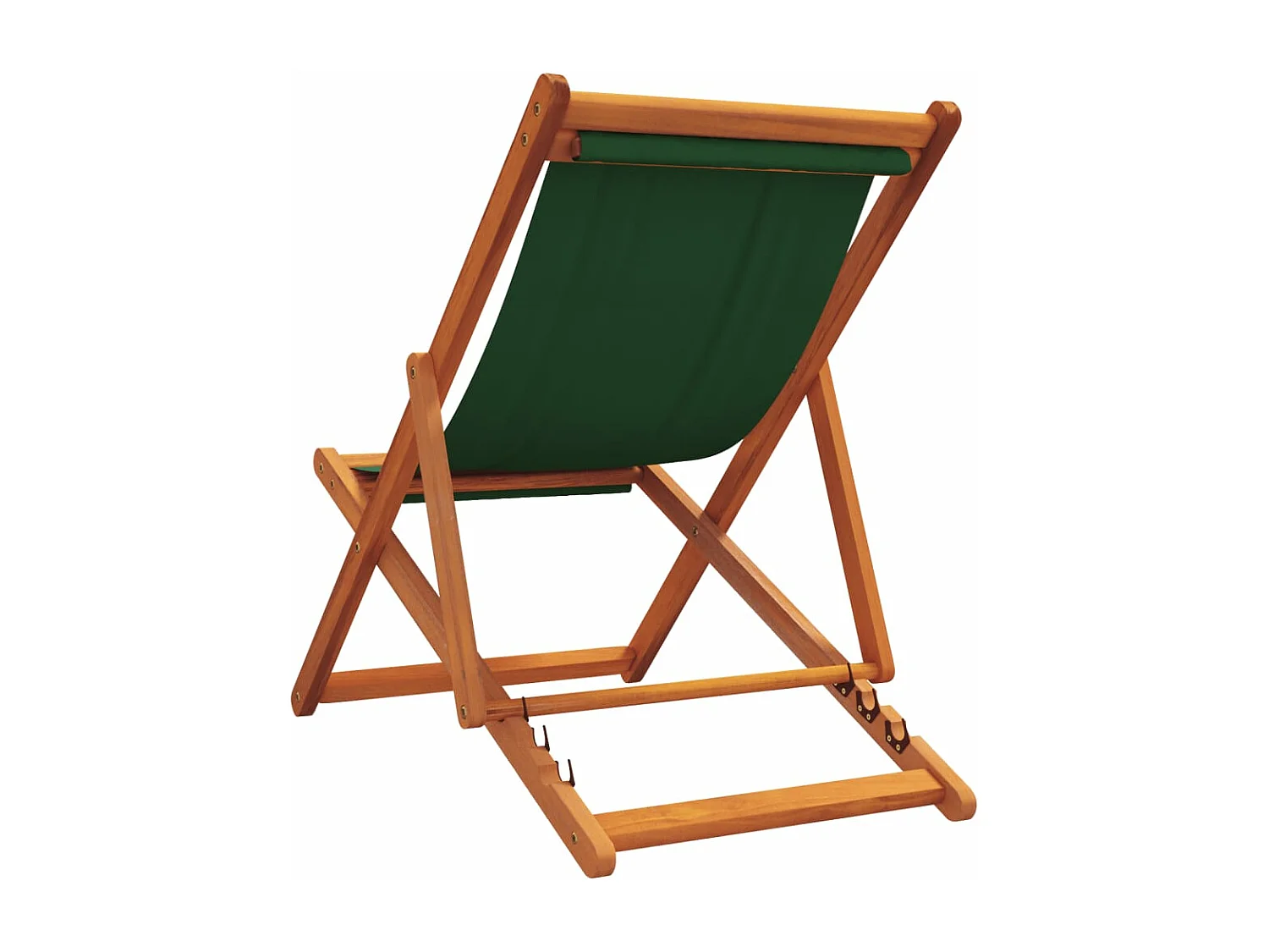 Chaises de plage pliables lot de 2 vert tissu