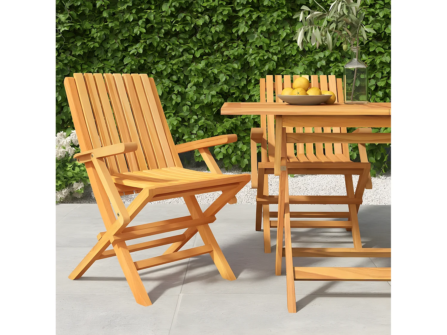 Chaises de jardin pliantes 2 pcs 61x67x90 bois massif teck