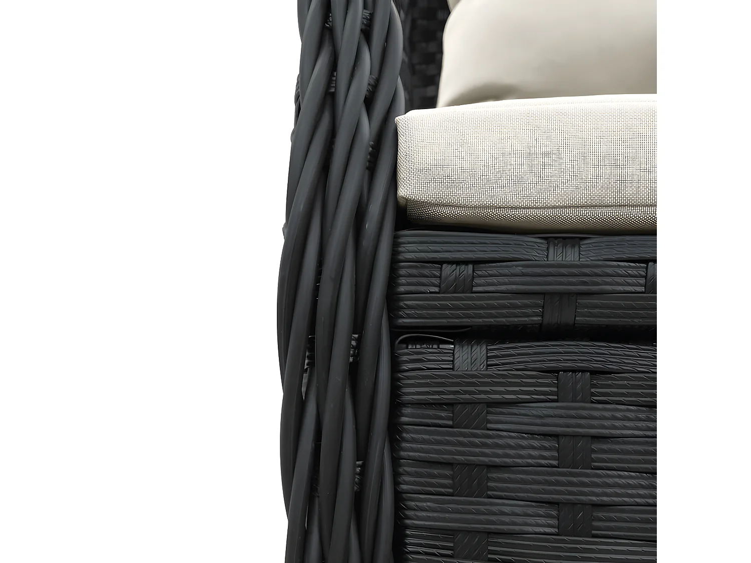 Chaises inclinables de jardin lot de 2 noir résine tressée