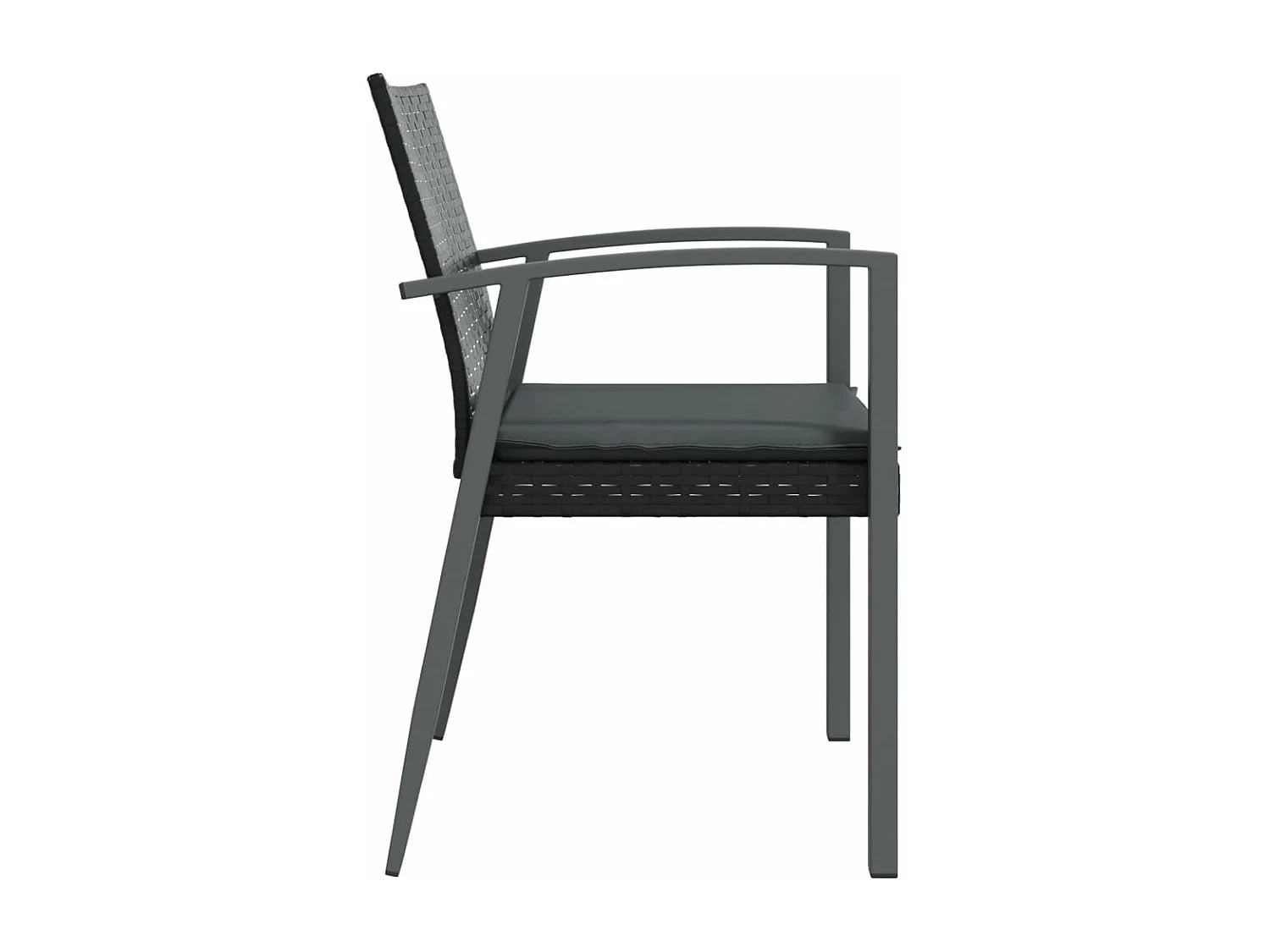 Chaises de jardin et coussins lot de 6 noir 56,5x57x83 rotin