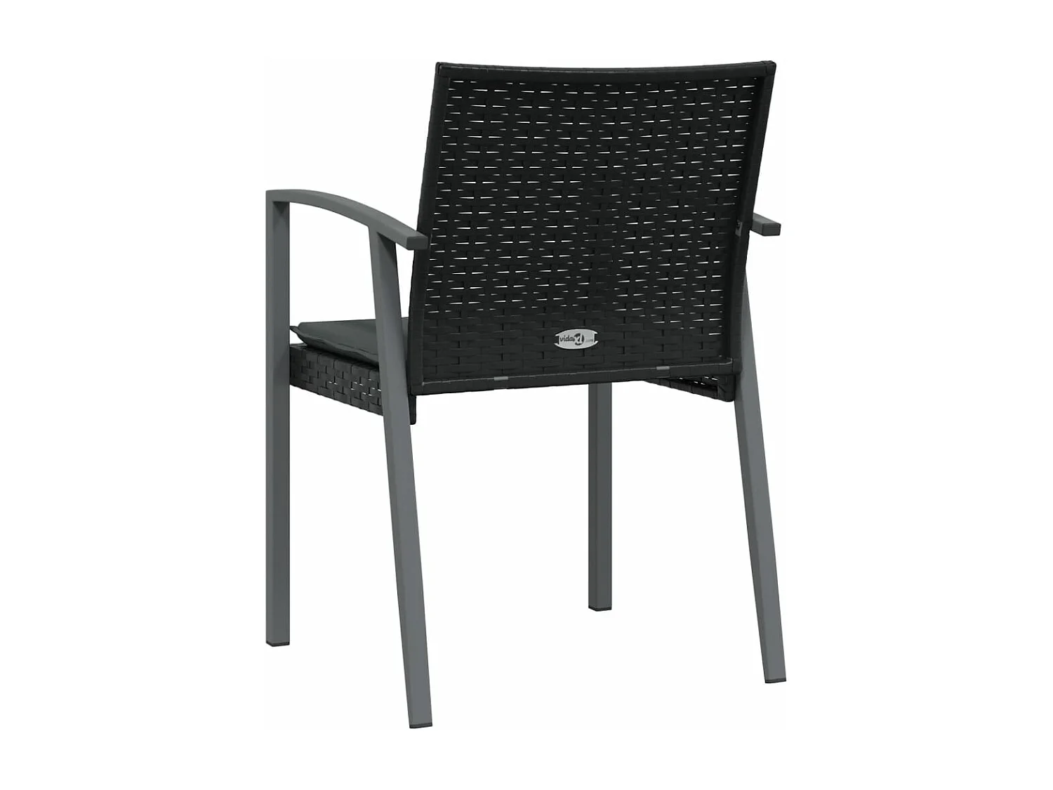 Chaises de jardin et coussins lot de 6 noir 56,5x57x83 rotin