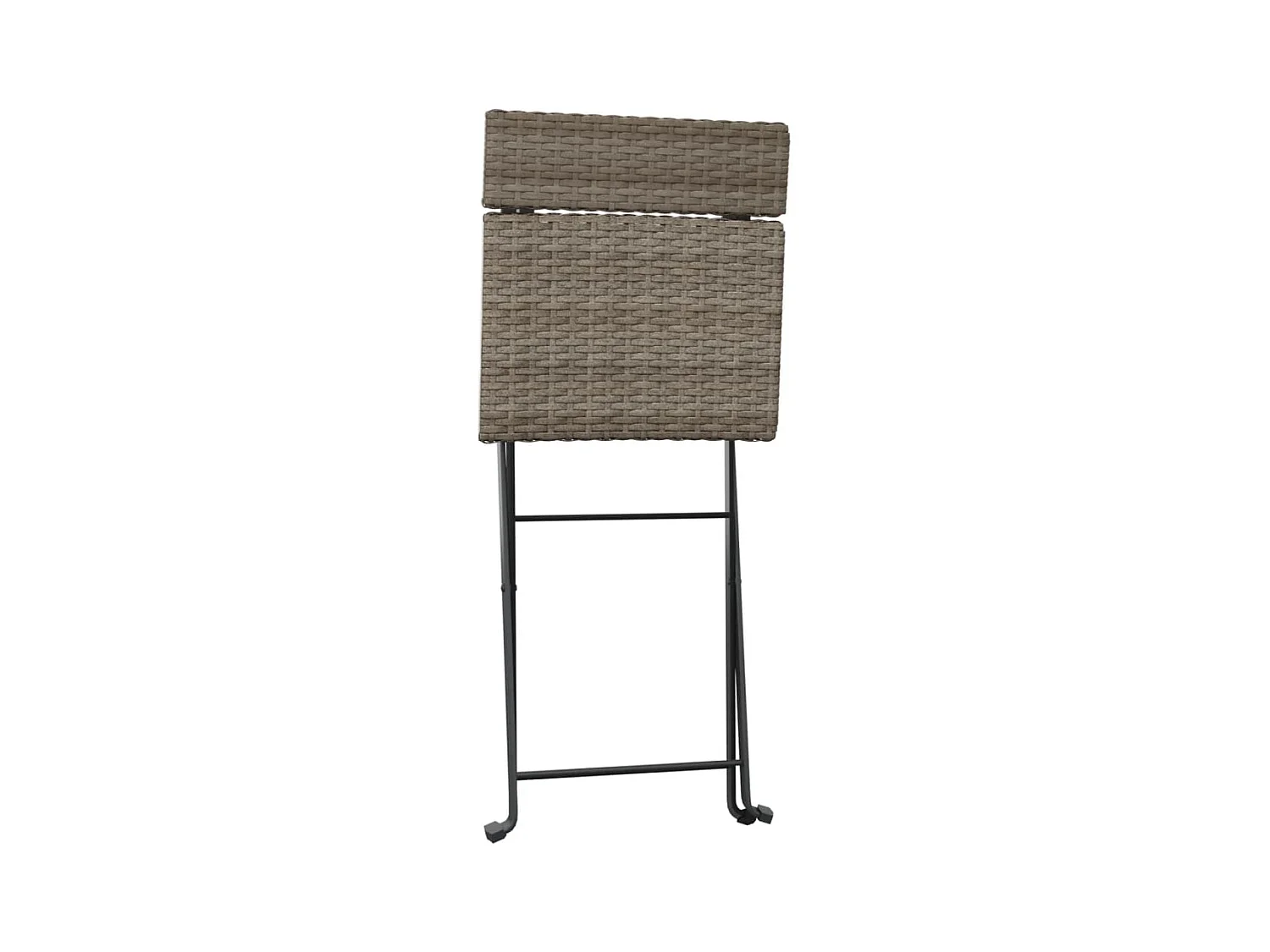 Chaises de bistrot pliantes lot de 4 Gris Résine tressée acier