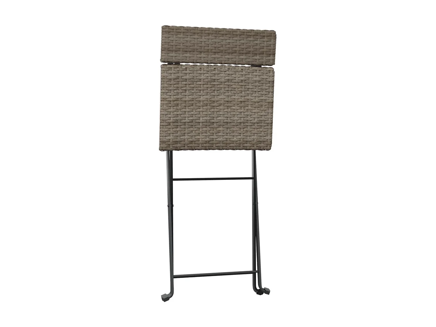 Chaises de bistrot pliantes lot de 4 Gris Résine tressée acier
