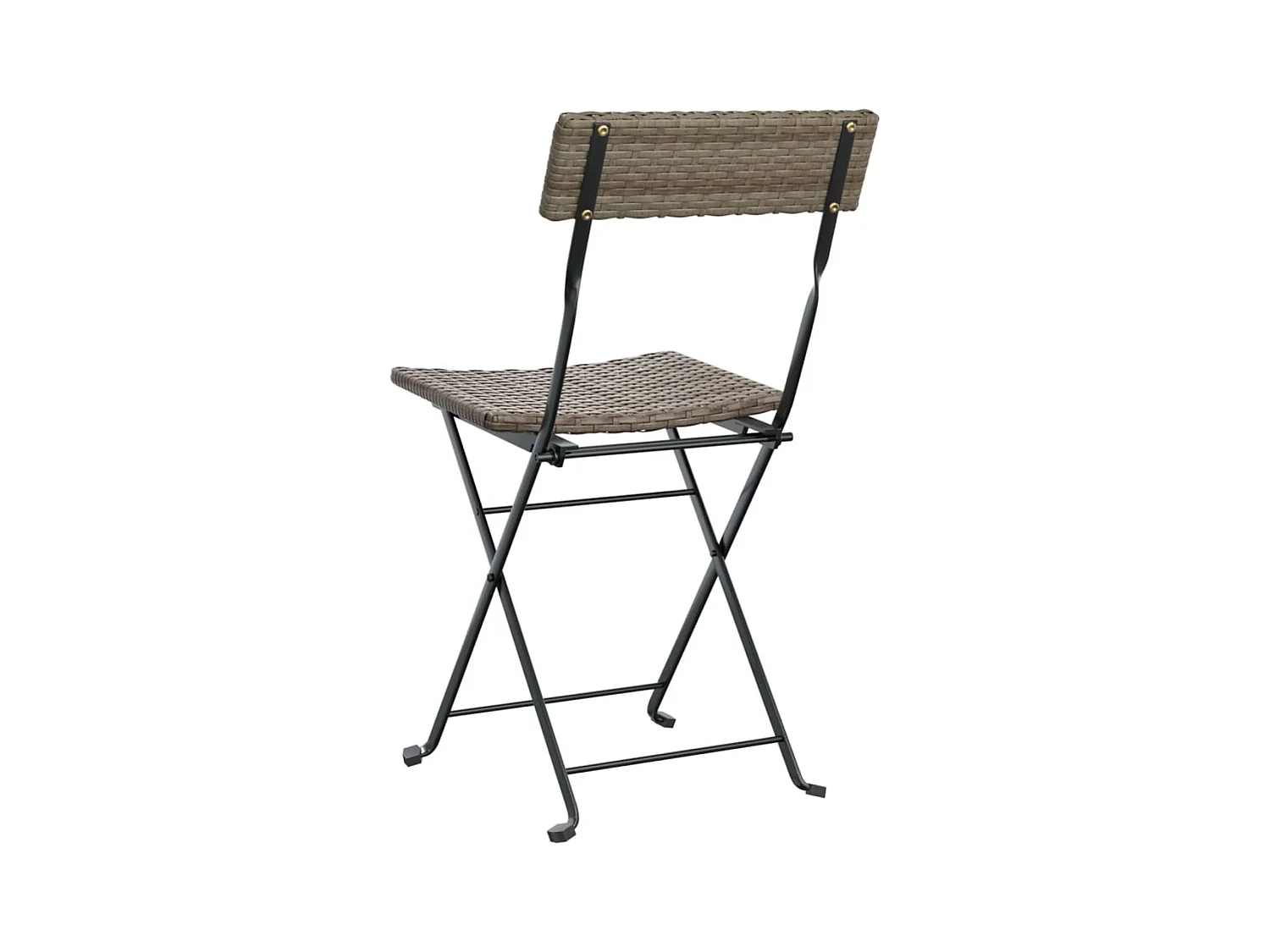Chaises de bistrot pliantes lot de 2 Gris Résine tressée acier