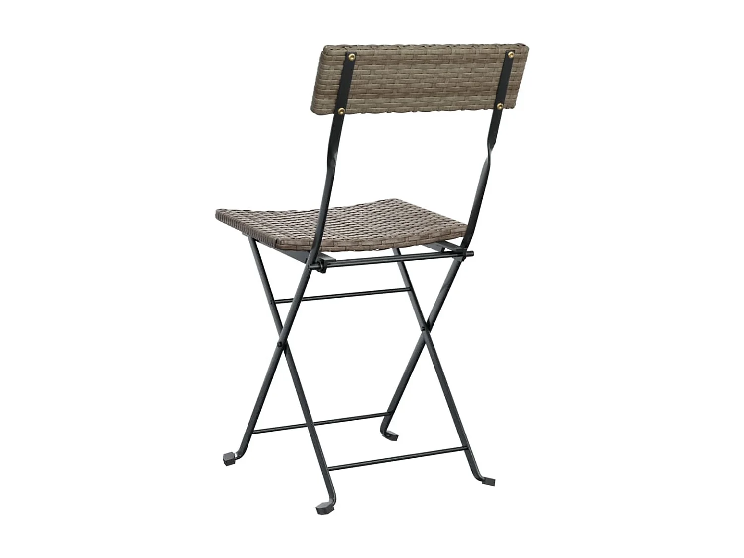 Chaises de bistrot pliantes lot de 2 Gris Résine tressée acier