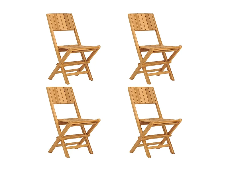 Chaises de jardin pliantes lot de 4 47x61x90 bois massif teck