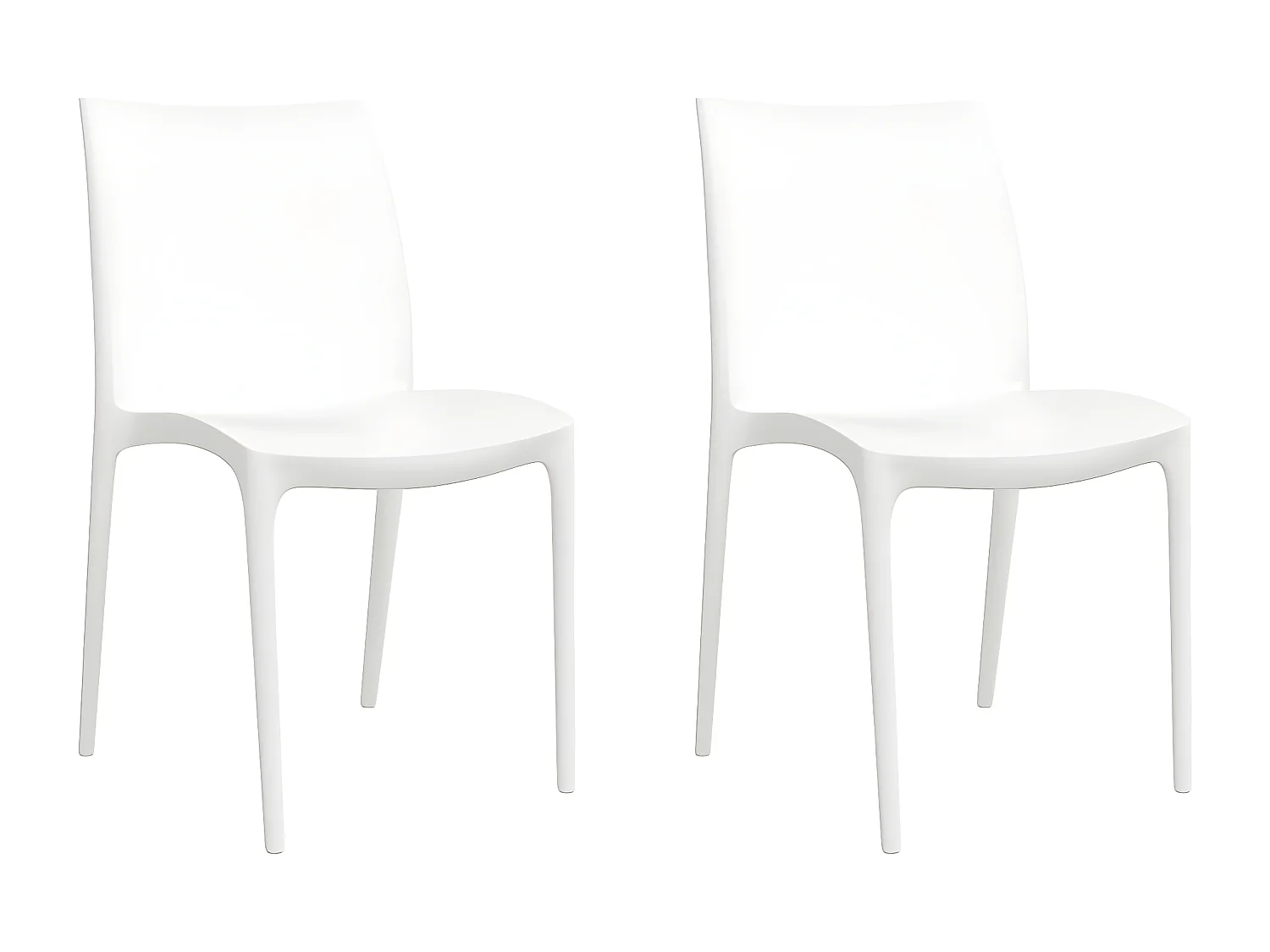Chaises de jardin lot de 2 blanc 50x46x80 polypropylène