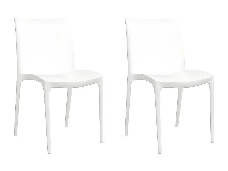 Chaises de jardin lot de 2 blanc 50x46x80 polypropylène