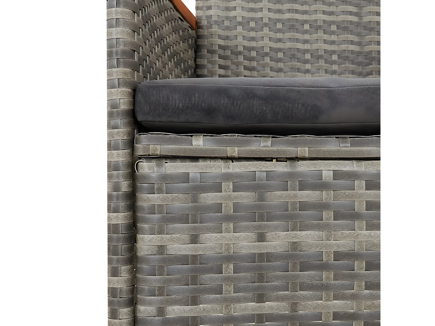 Chaises de jardin avec coussins lot de 2 Résine tressée Gris