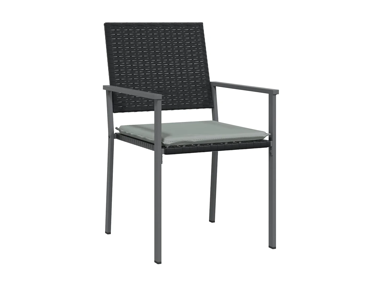 Chaises de jardin et coussins lot de 6 noir 54x62,5x89 rotin