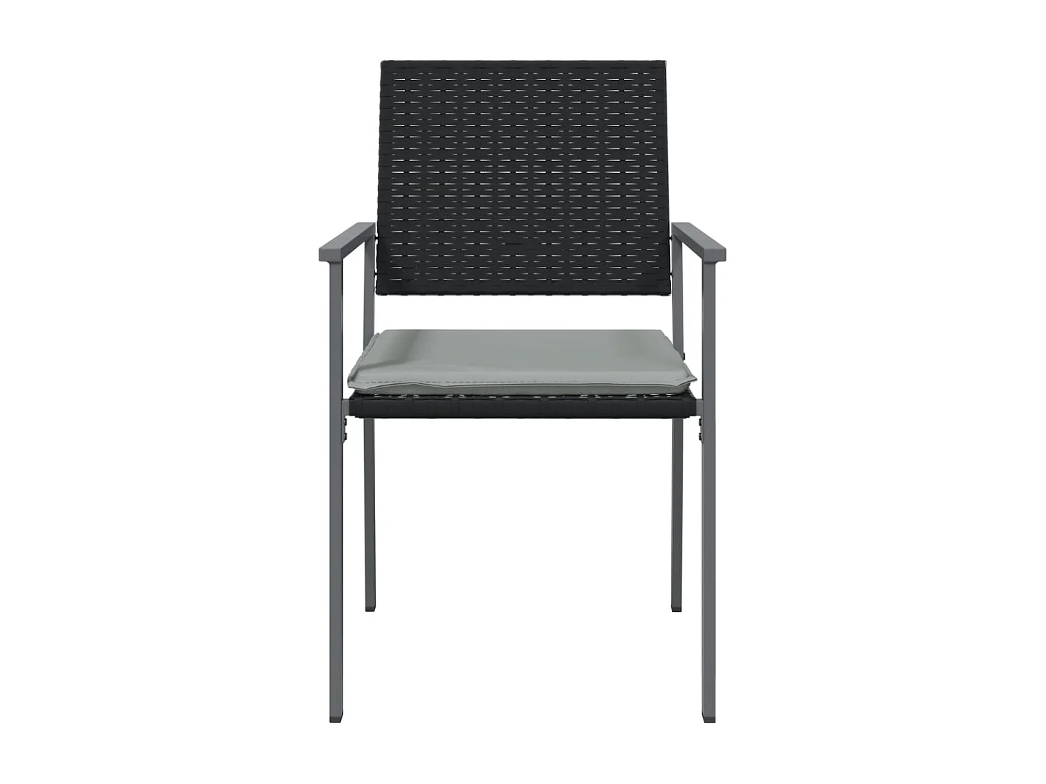 Chaises de jardin et coussins lot de 6 noir 54x62,5x89 rotin