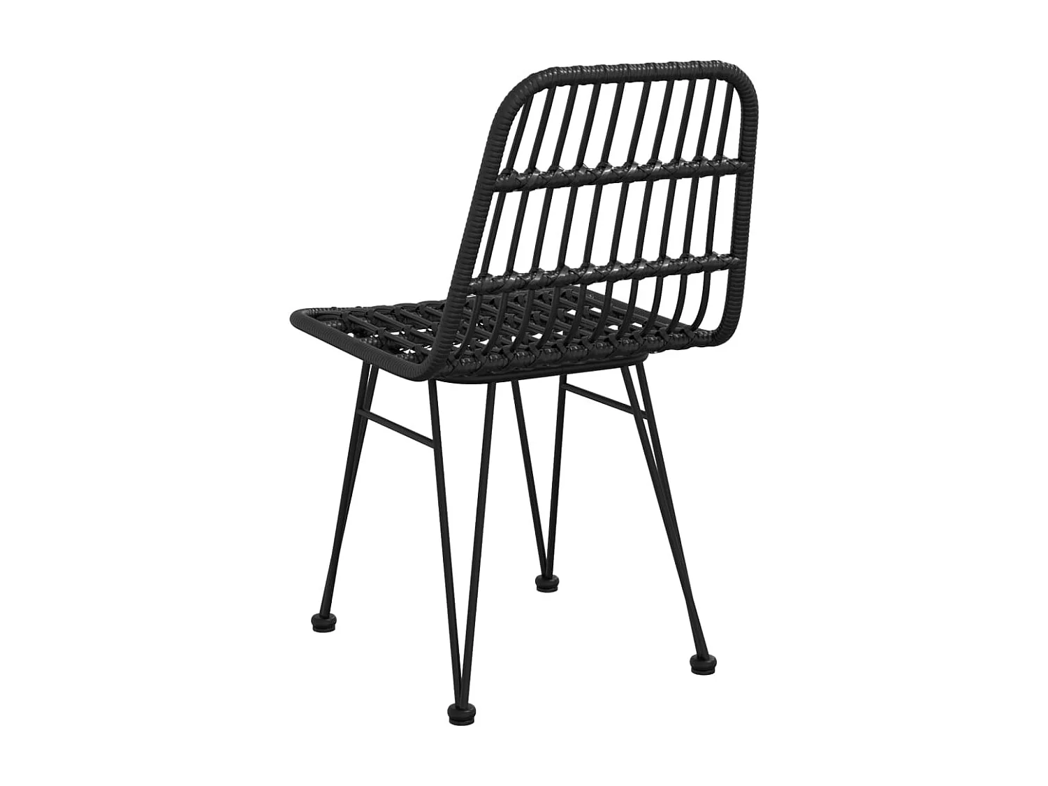 Chaises de jardin lot de 2 Noir 48x62x84 Résine tressée