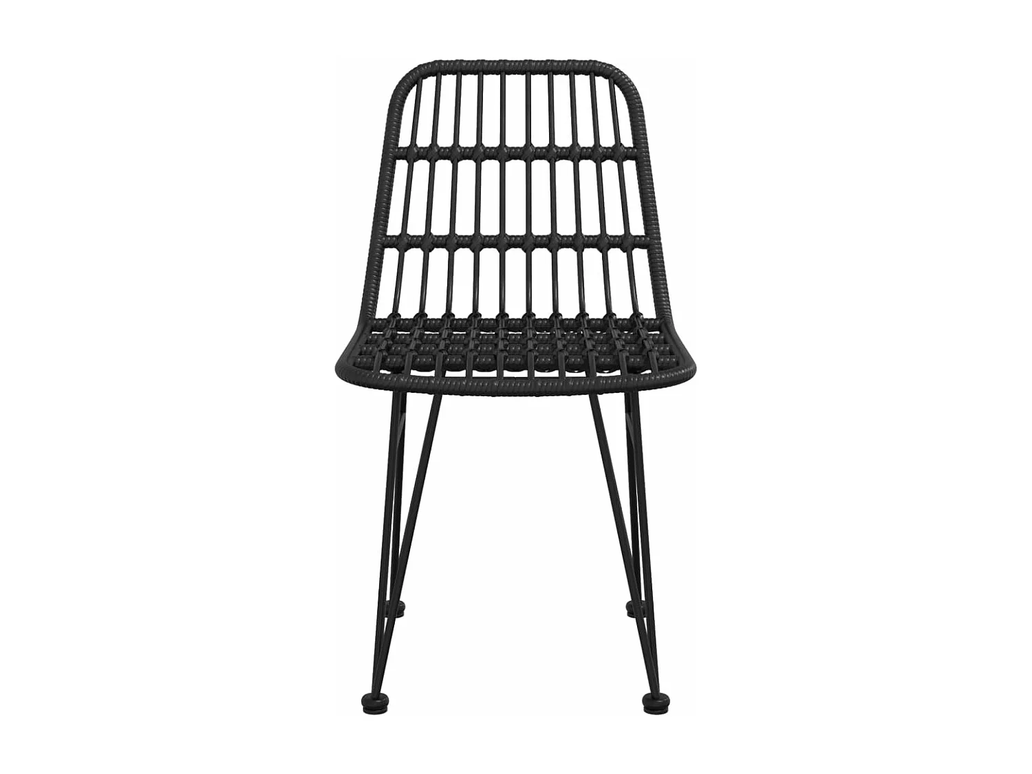 Chaises de jardin lot de 2 Noir 48x62x84 Résine tressée