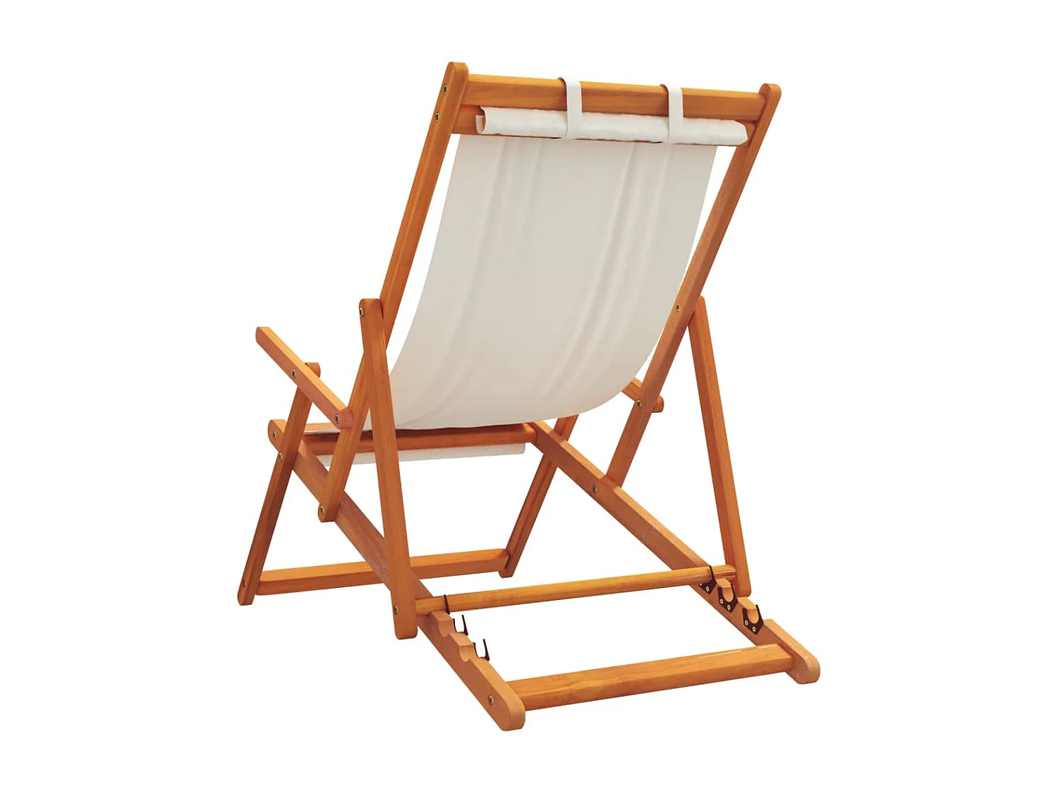 Chaises de plage pliables lot de 2 crème tissu