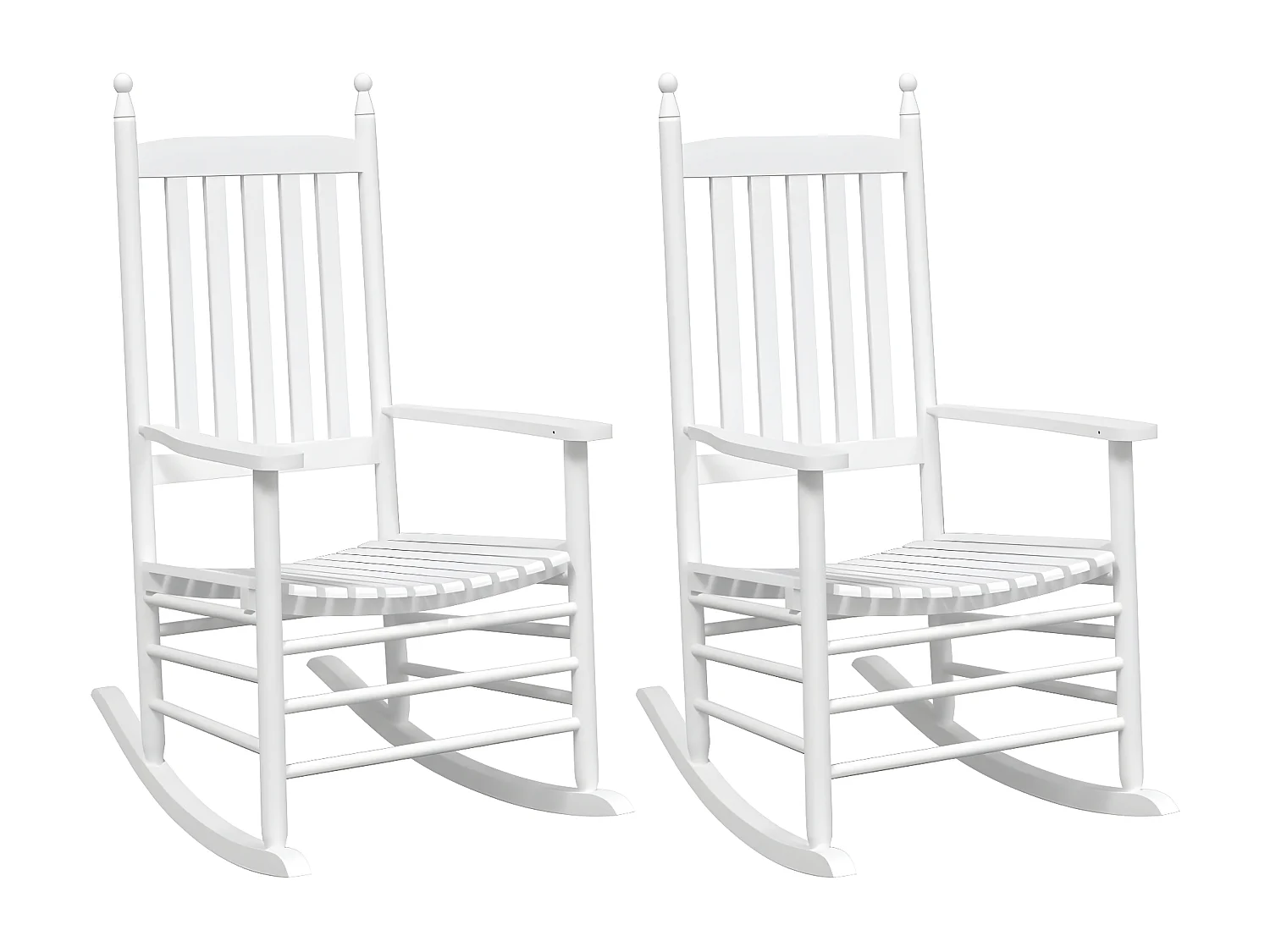 Chaises à bascule sièges incurvés lot de 2 blanc sapin massif