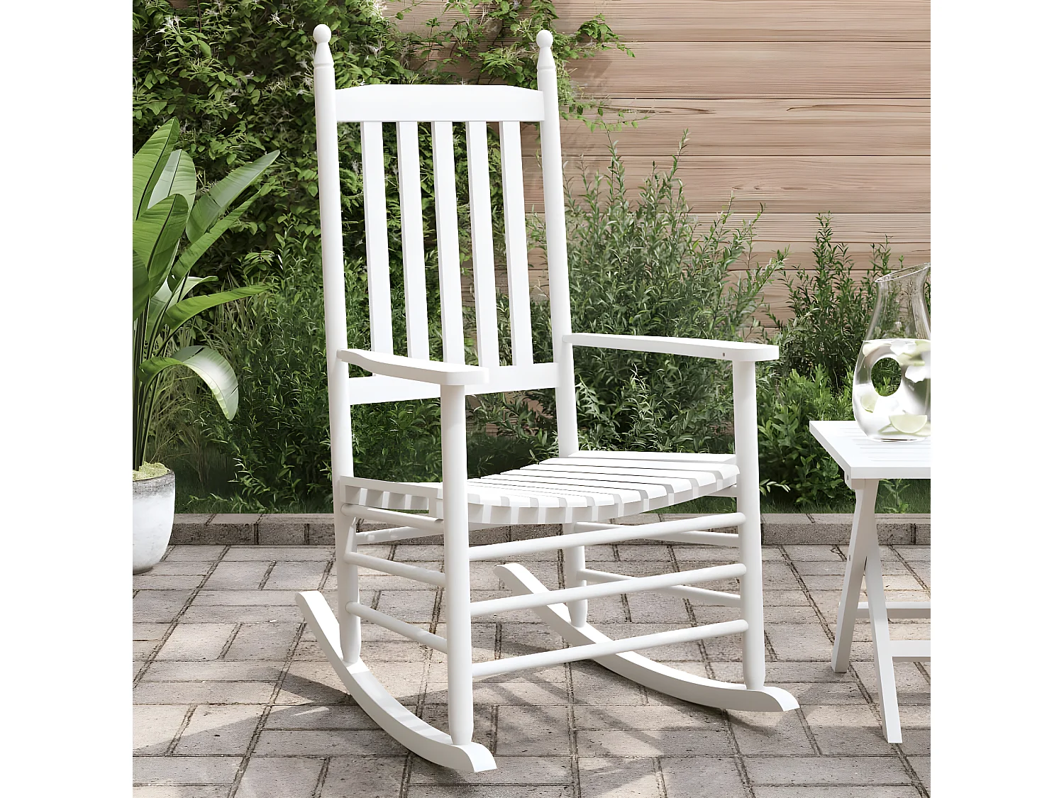 Chaises à bascule sièges incurvés lot de 2 blanc sapin massif