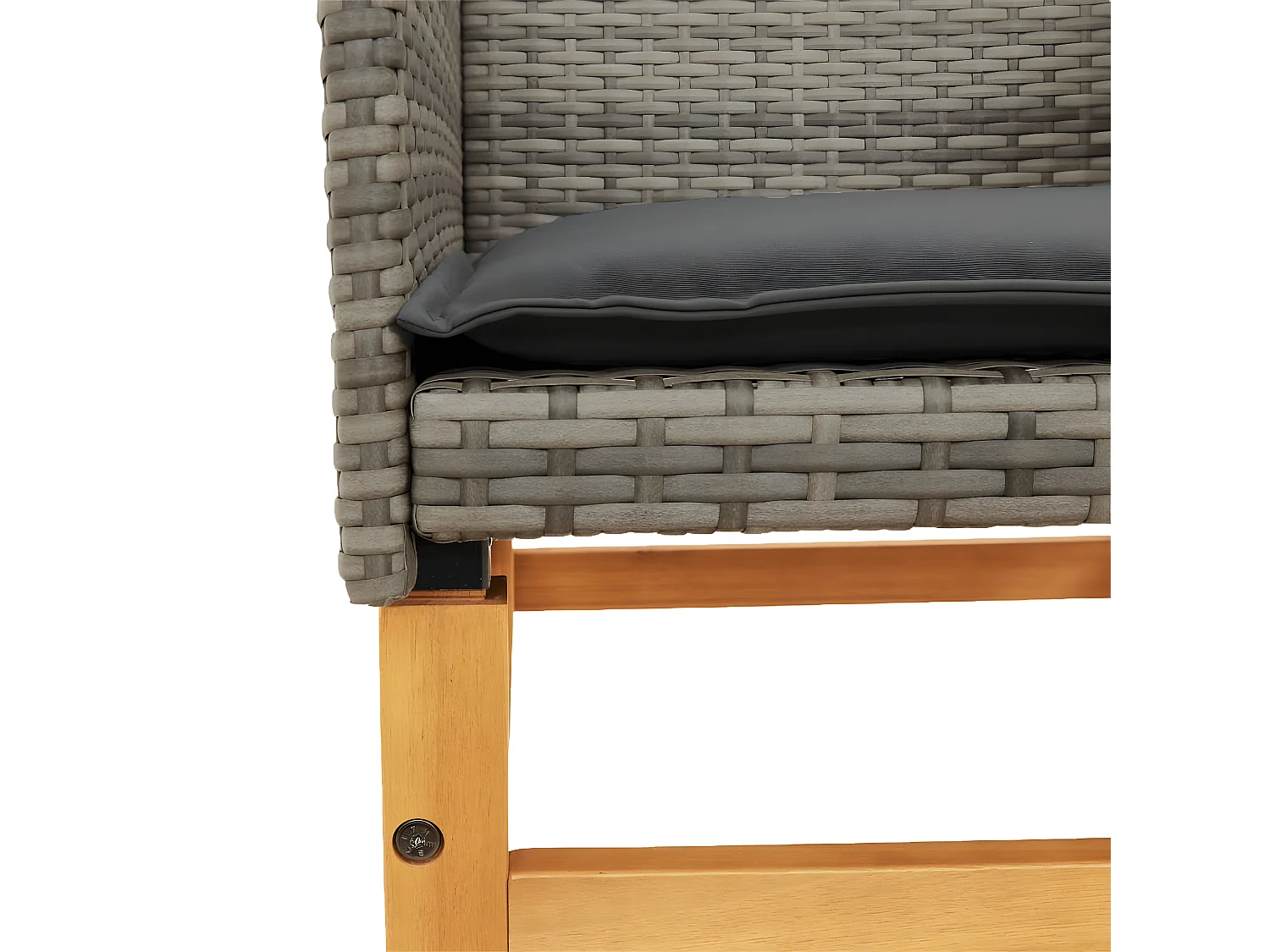 Chaises de jardin coussins lot de 2 gris résine tressée et bois