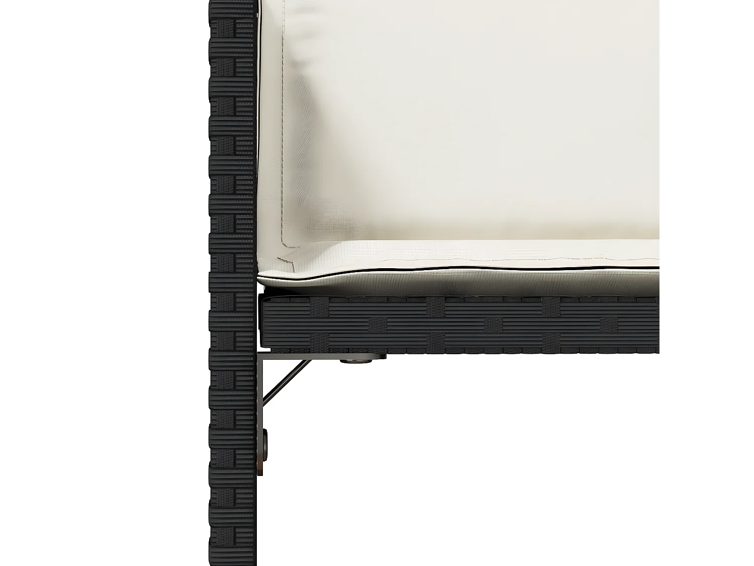 Chaises de jardin lot de 4 avec coussins noir résine tressée