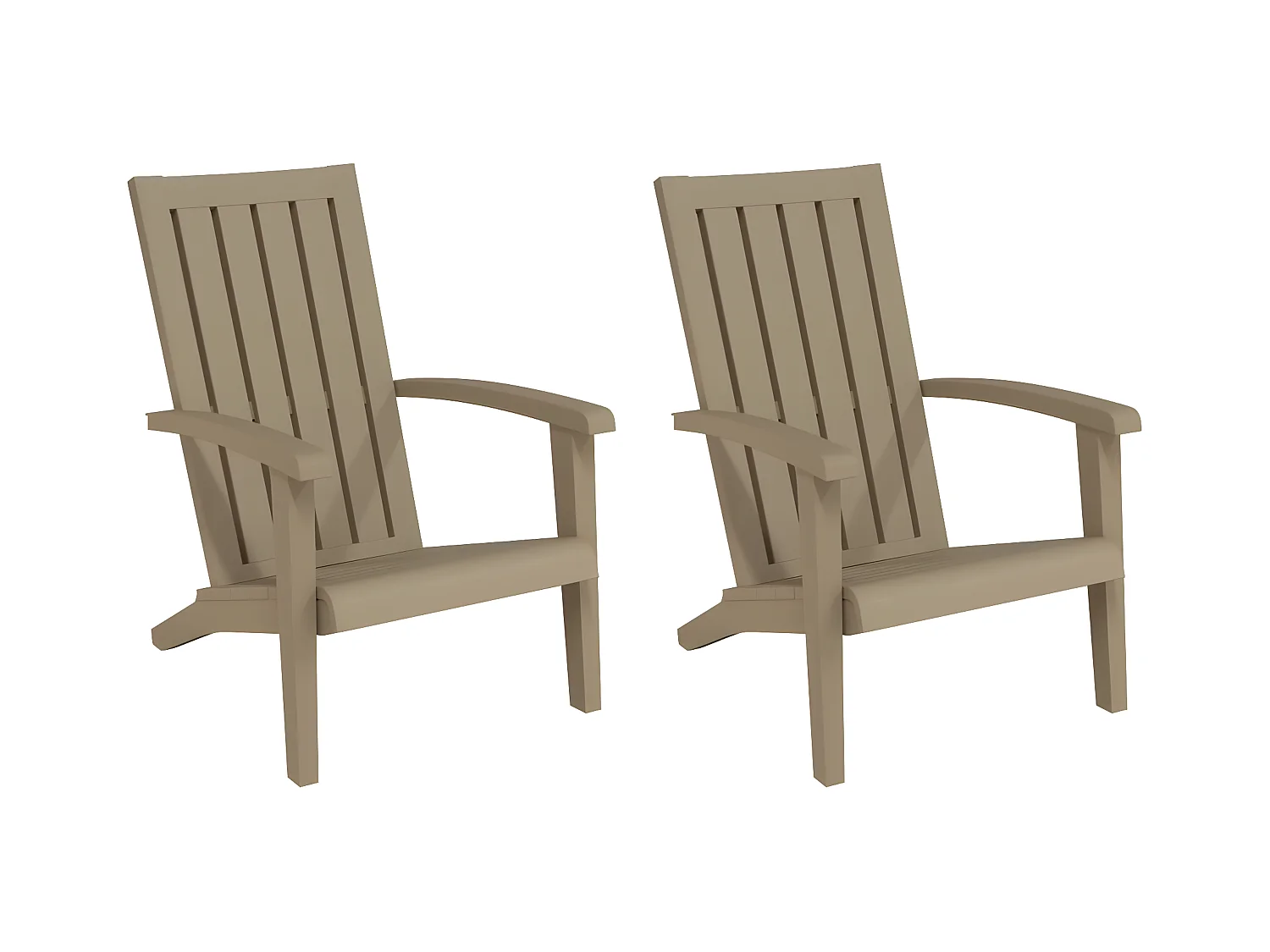 Chaises de jardin Adirondack lot de 2 marron clair PP