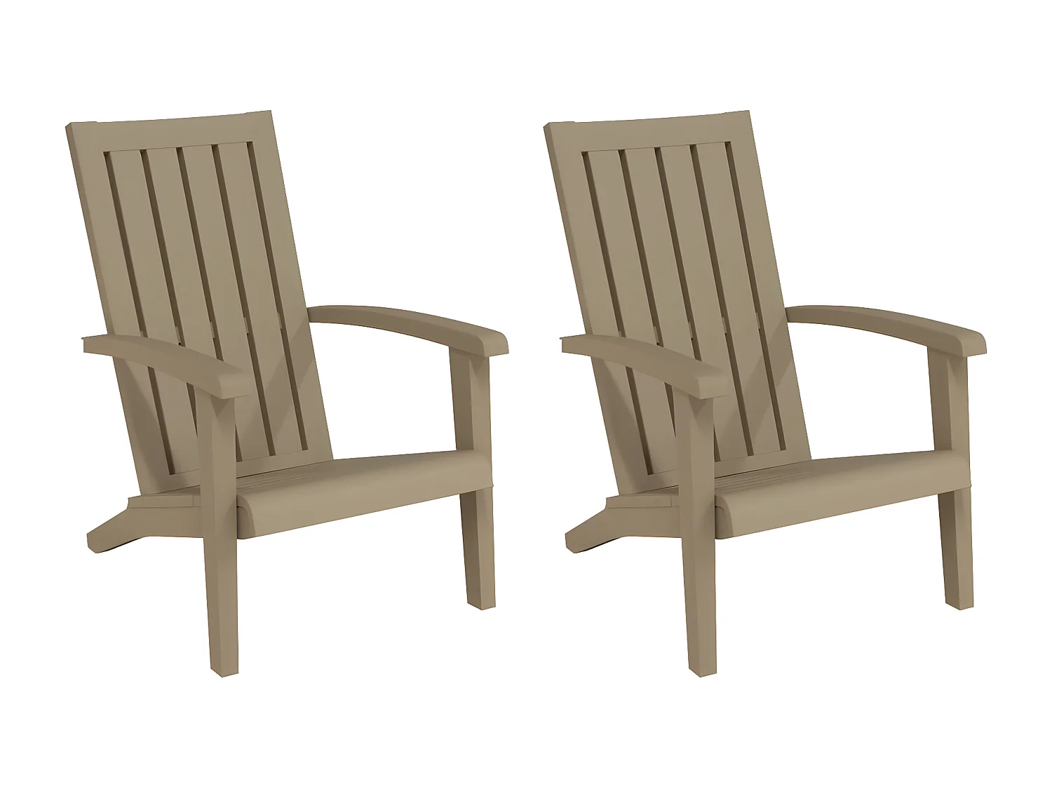 Chaises de jardin Adirondack lot de 2 marron clair PP