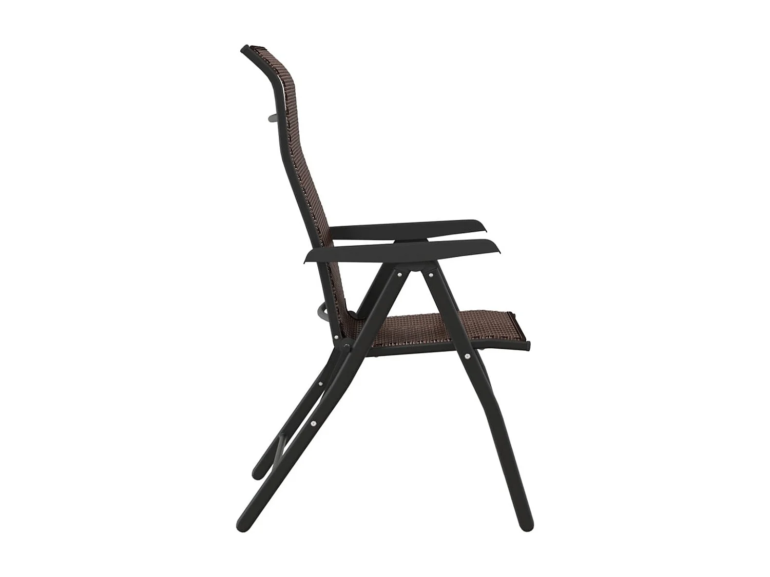 Chaises pliables de jardin lot de 8 marron résine tressée