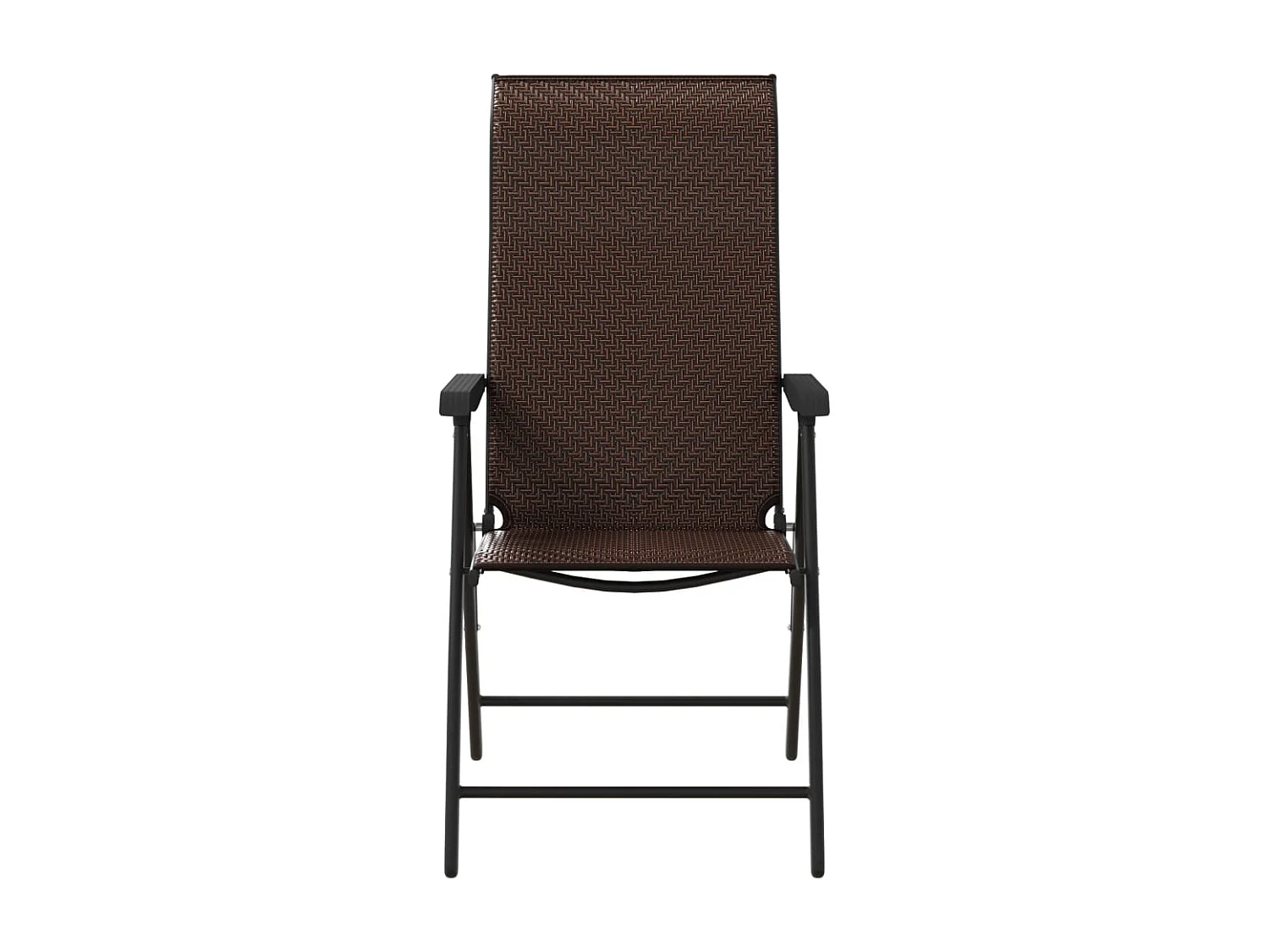 Chaises pliables de jardin lot de 8 marron résine tressée