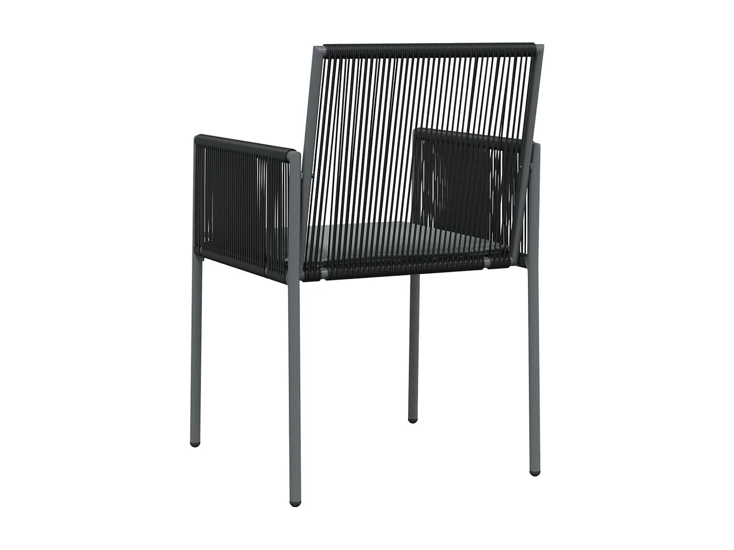 Chaises de jardin et coussins lot de 2 noir 54x60,5x83,5