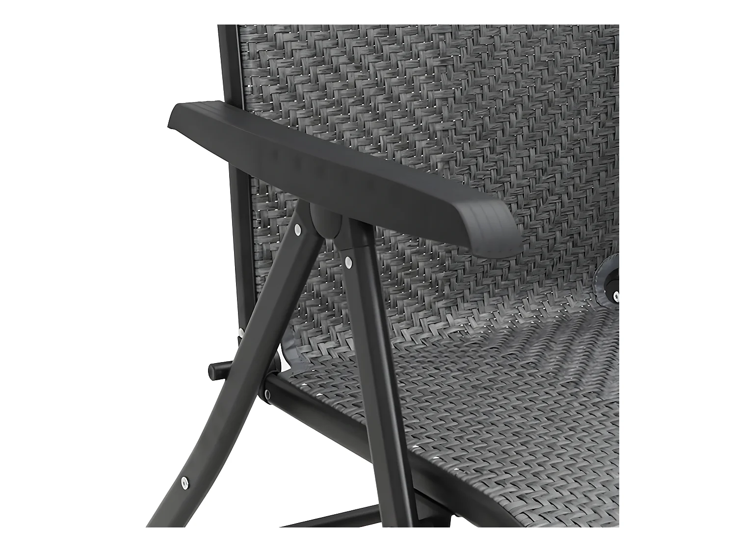 Chaises pliables de jardin lot de 4 gris résine tressée