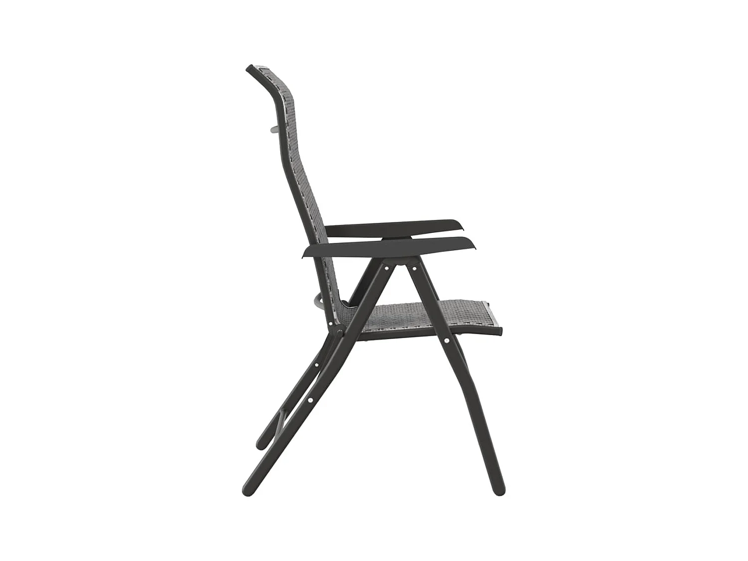 Chaises pliables de jardin lot de 4 gris résine tressée