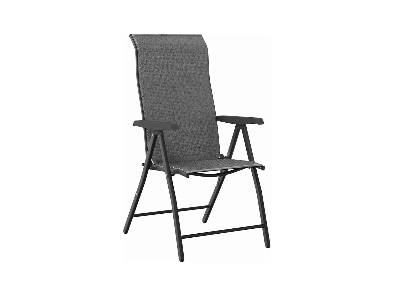 Chaises pliables de jardin lot de 4 gris résine tressée