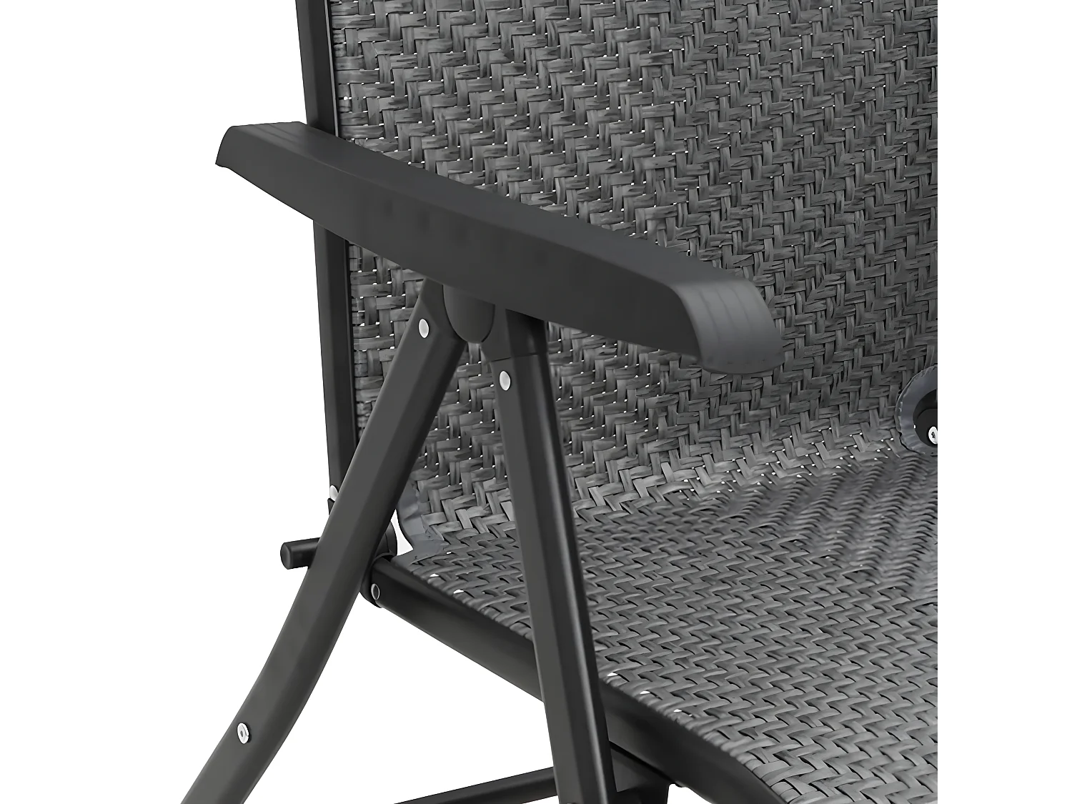 Chaises pliables de jardin lot de 4 gris résine tressée