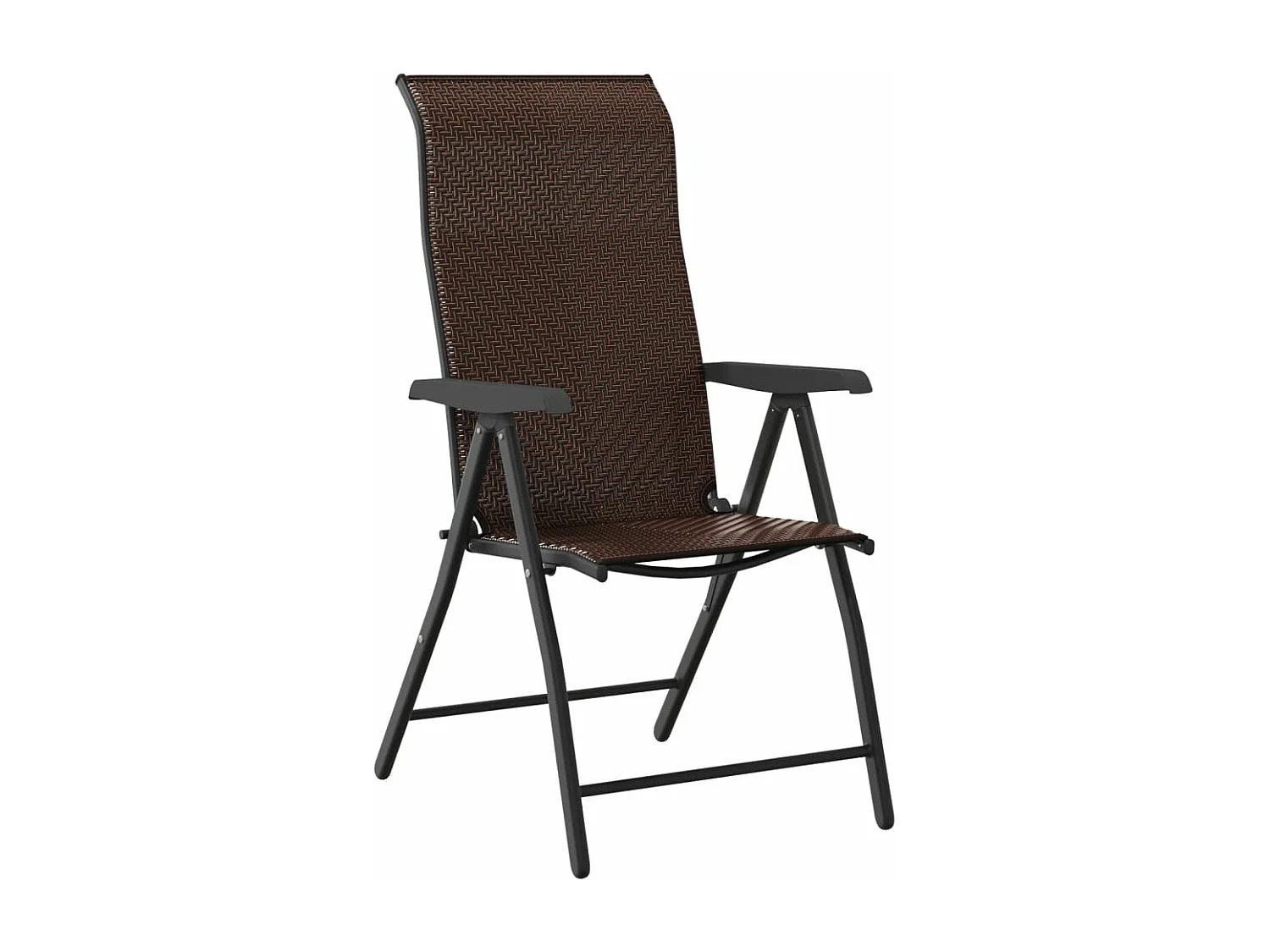 Chaises pliables de jardin 2 pcs marron résine tressée