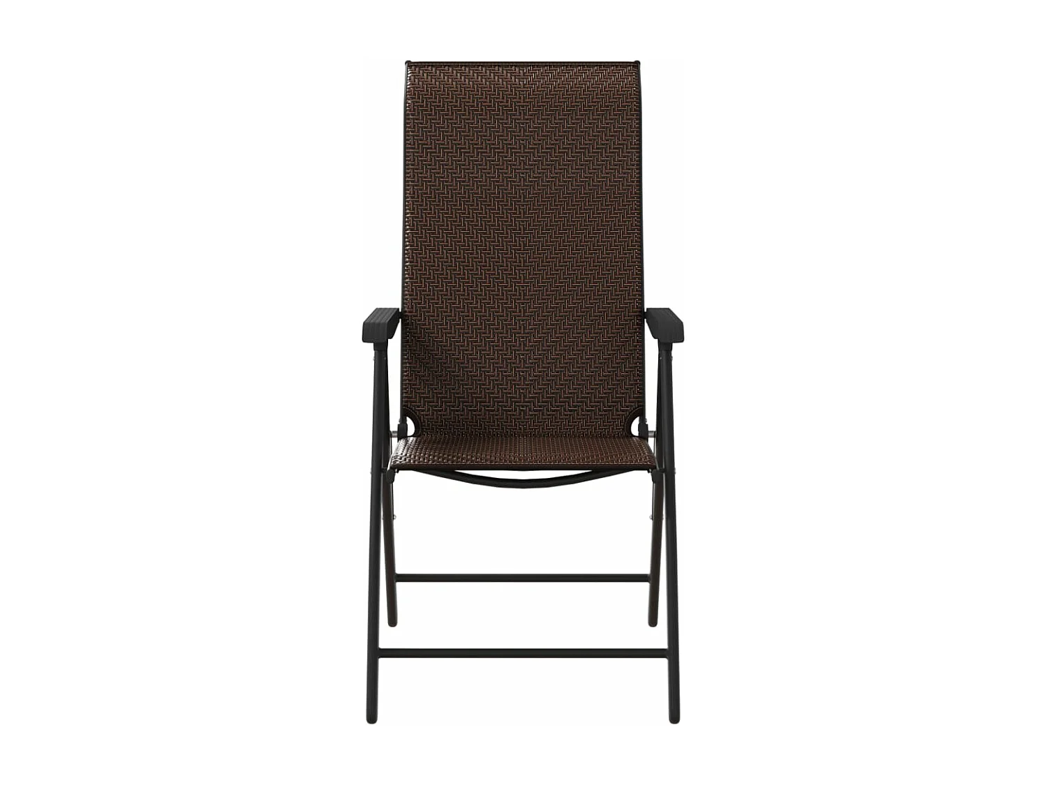 Chaises pliables de jardin 2 pcs marron résine tressée
