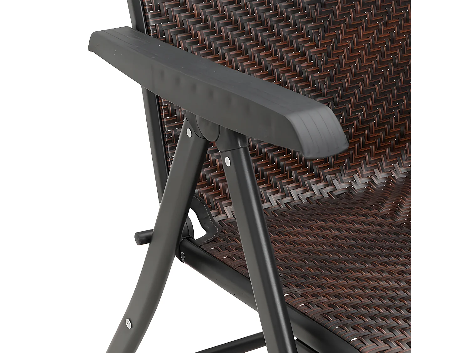 Chaises pliables de jardin 2 pcs marron résine tressée