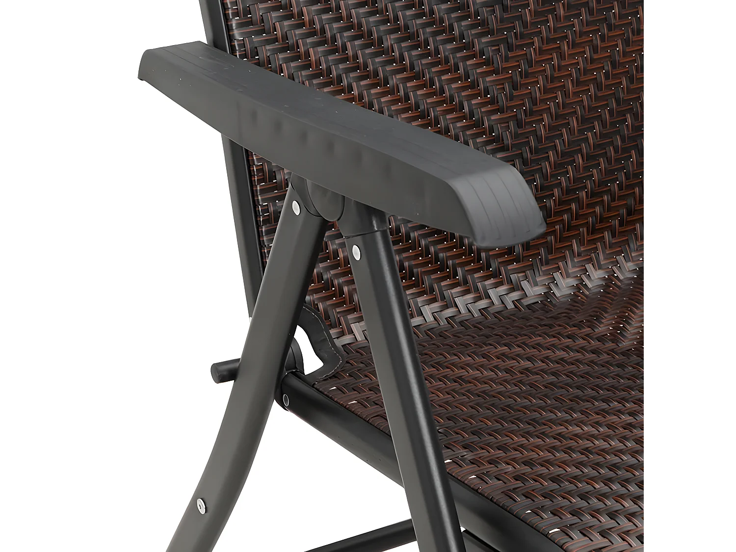 Chaises pliables de jardin 2 pcs marron résine tressée