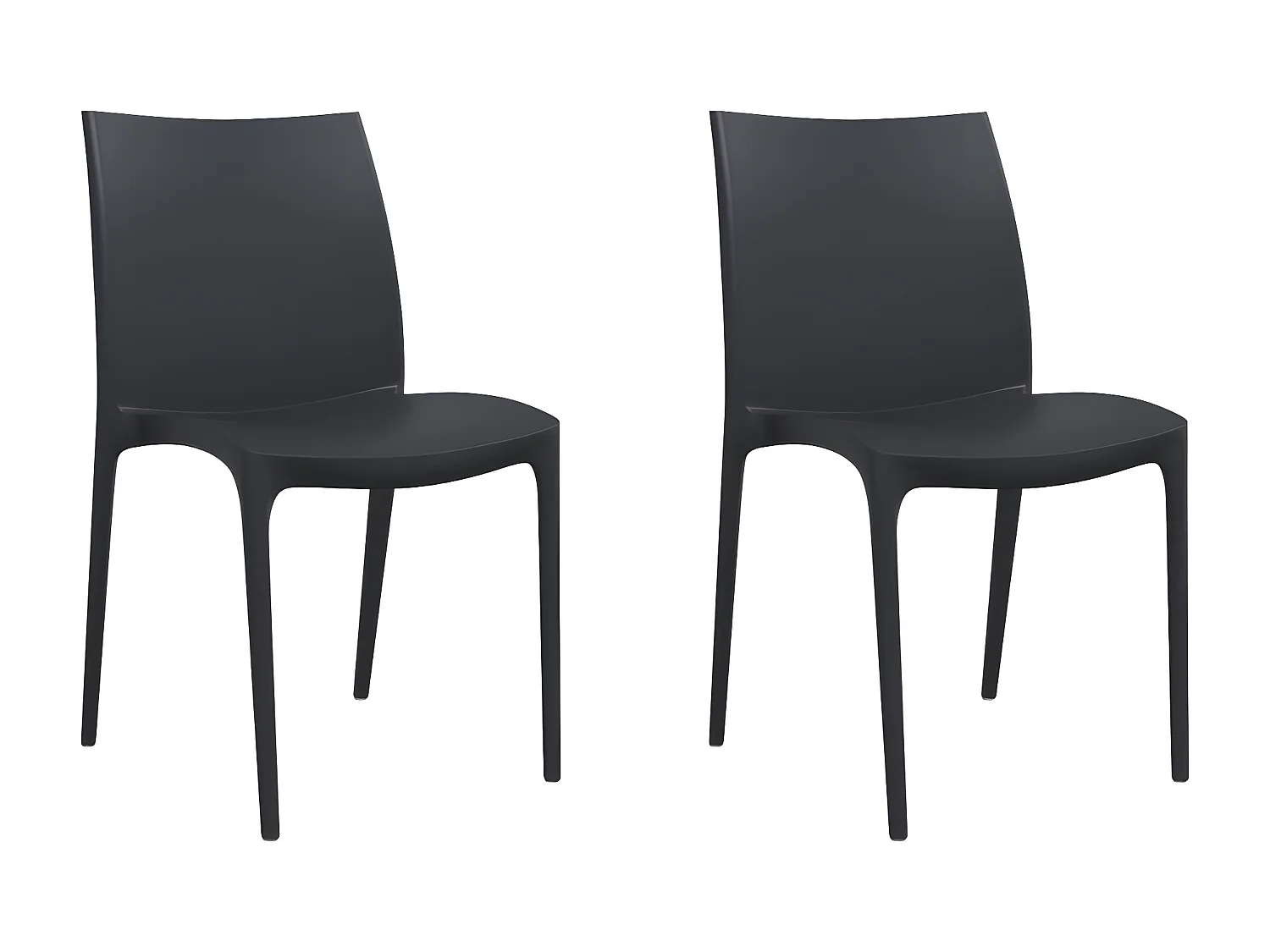 Chaises de jardin lot de 2 anthracite 50x46x80 polypropylène