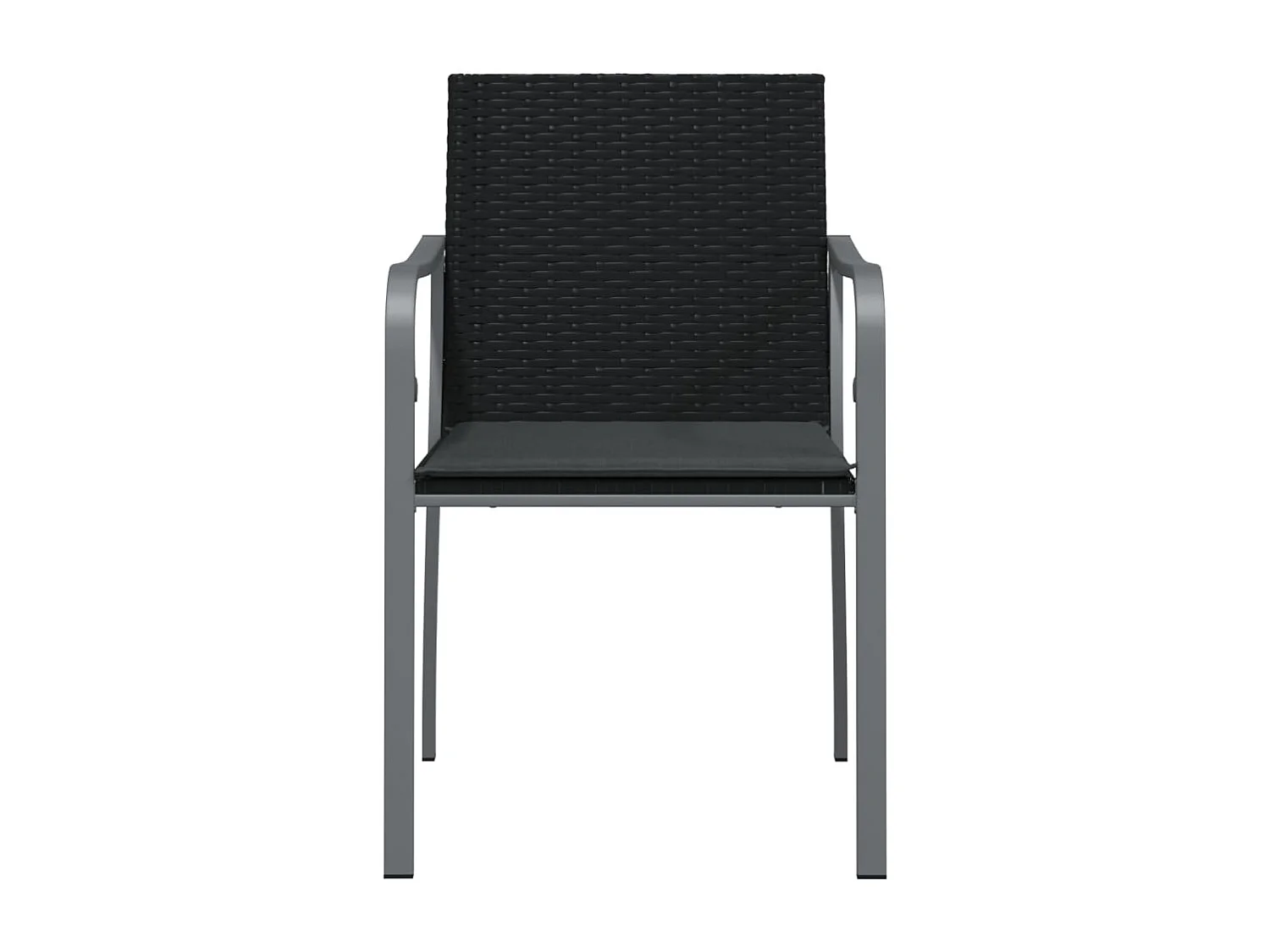 Chaises de jardin avec coussins lot de 2 noir 56x59x84 rotin