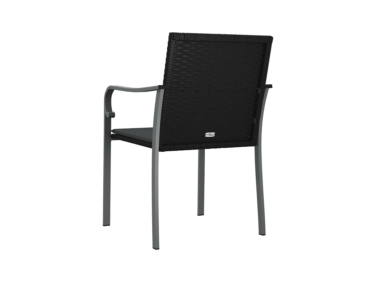 Chaises de jardin avec coussins lot de 2 noir 56x59x84 rotin