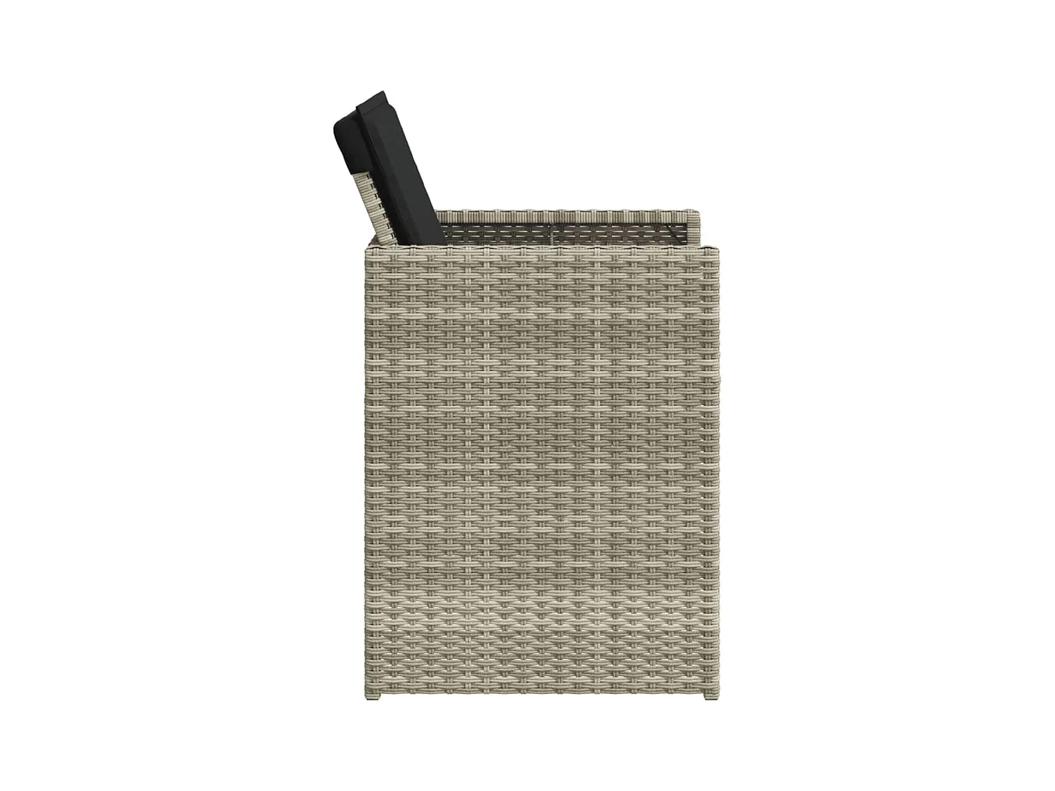 Chaises de jardin avec coussins 4 pcs gris clair résine tressée