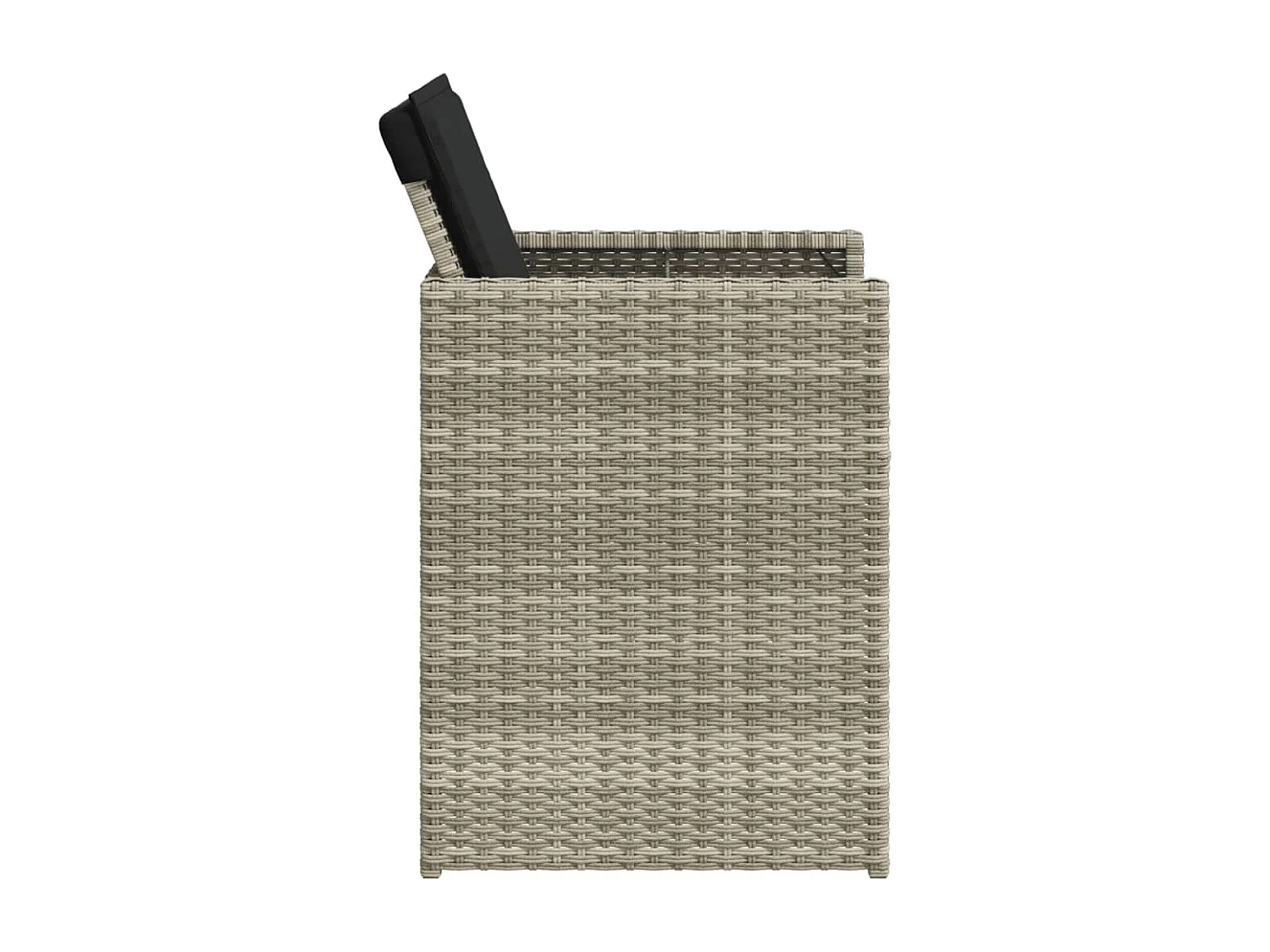 Chaises de jardin avec coussins 4 pcs gris clair résine tressée