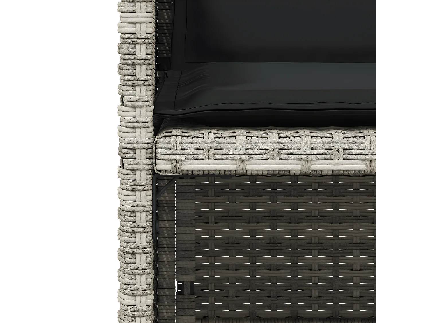 Chaises de jardin avec coussins 4 pcs gris clair résine tressée