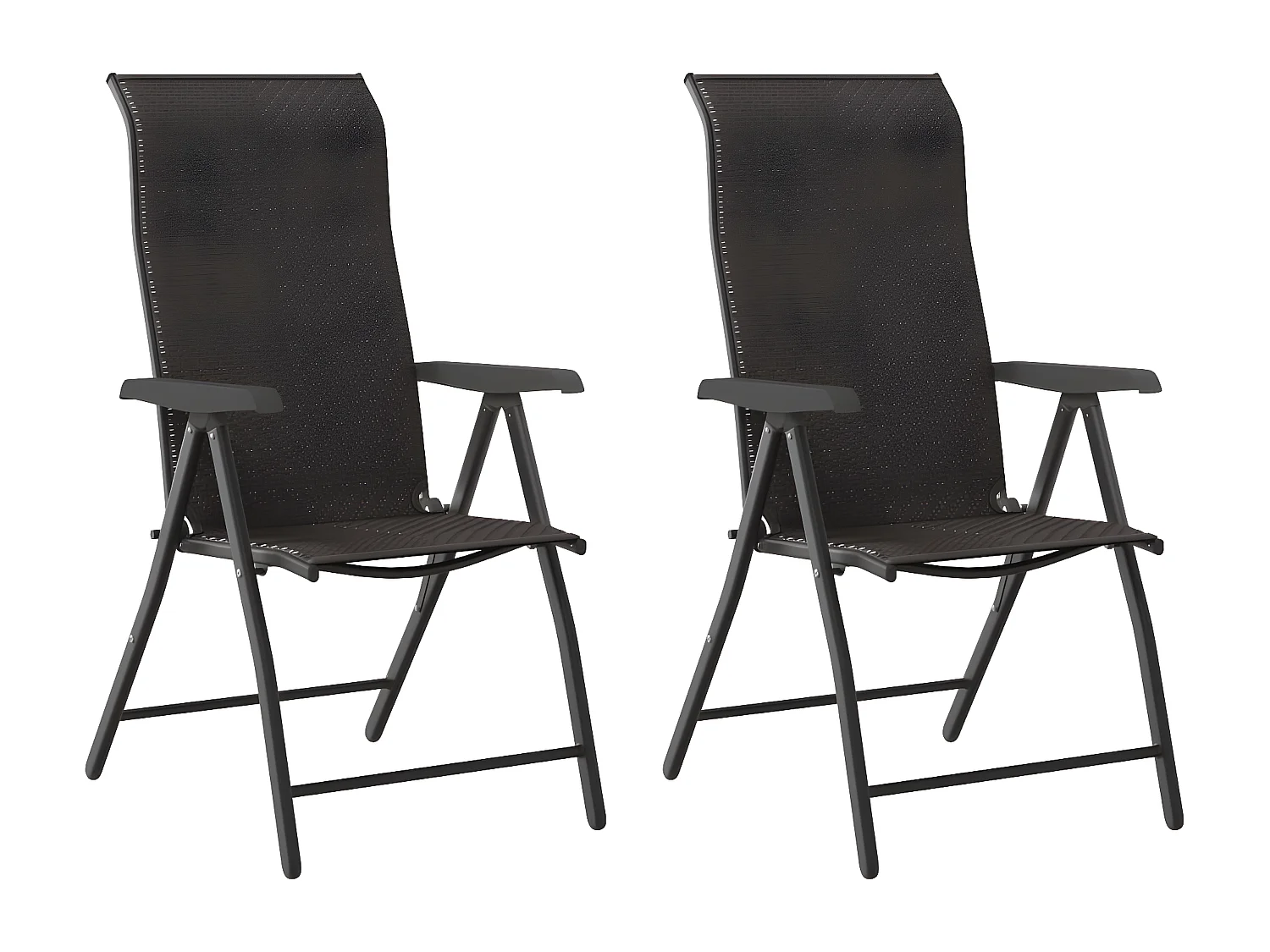 Chaises pliables de jardin 2 pcs couleur café noir poly rotin