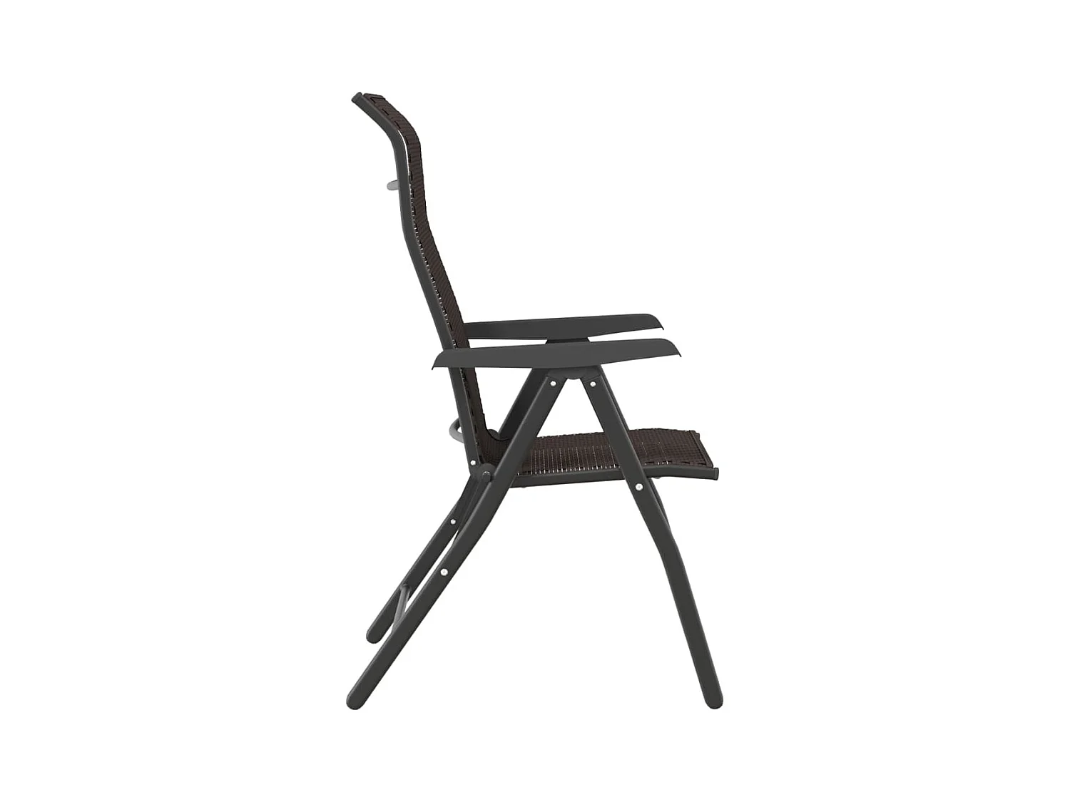 Chaises pliables de jardin 2 pcs couleur café noir poly rotin