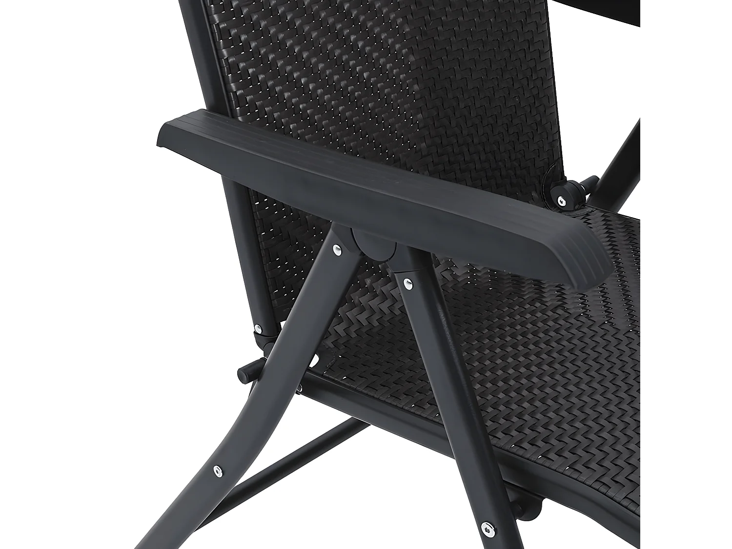 Chaises pliables de jardin 2 pcs couleur café noir poly rotin