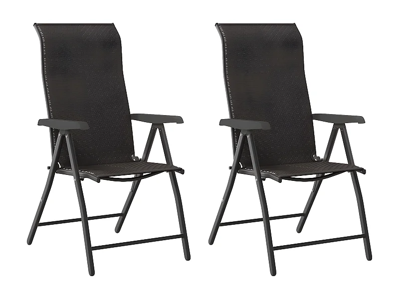 Chaises pliables de jardin 2 pcs couleur café noir poly rotin