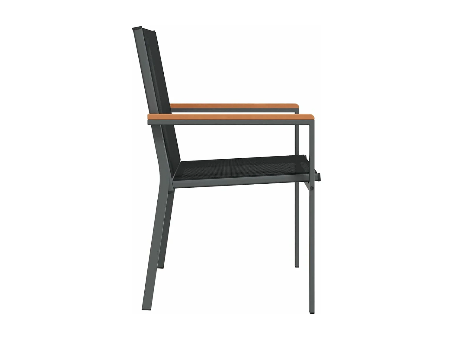 Chaises de jardin lot de 2 noir 55x61,5x90 textilène et acier