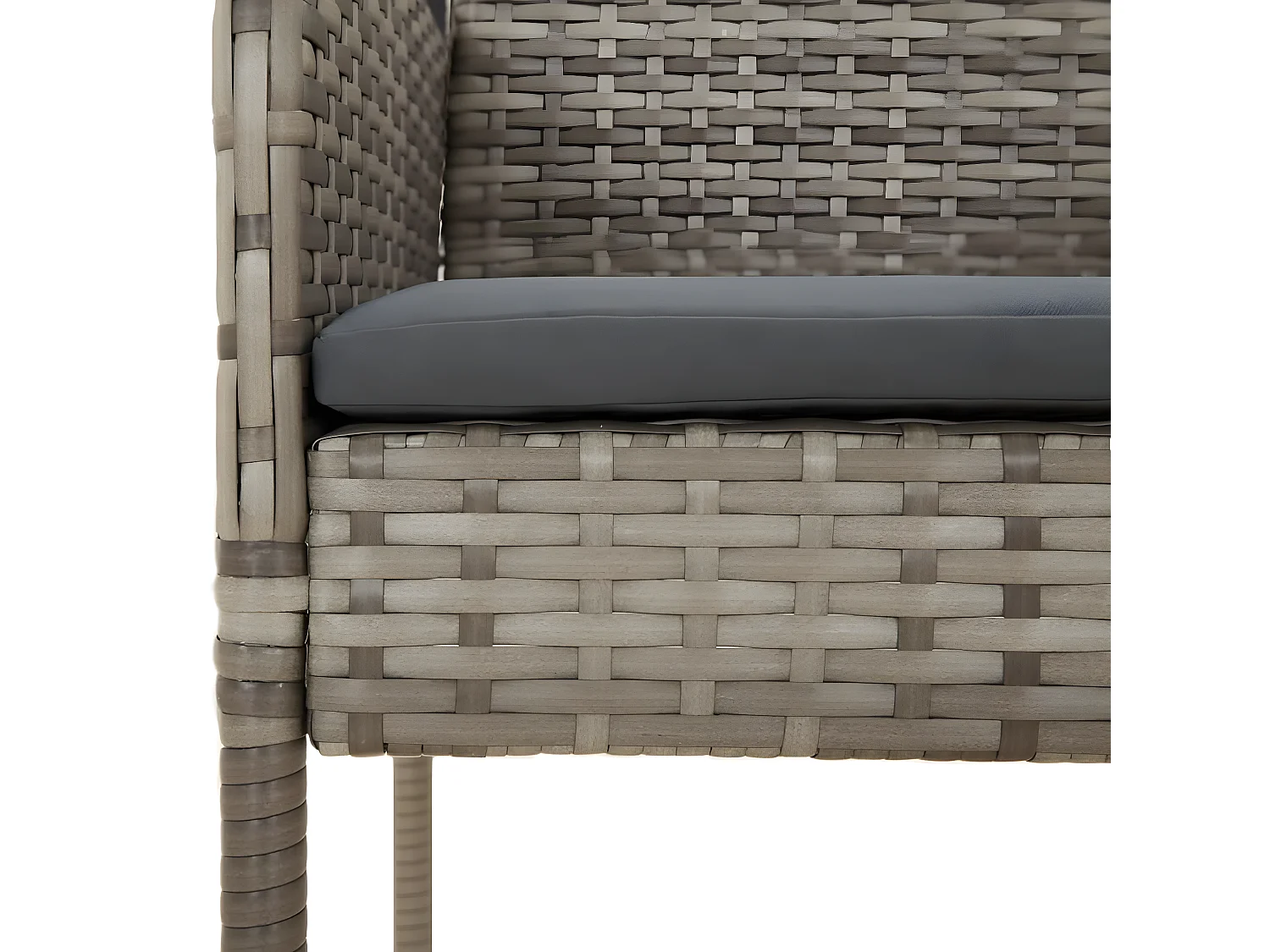 Chaises de jardin avec coussins lot de 4 Résine tressée Gris